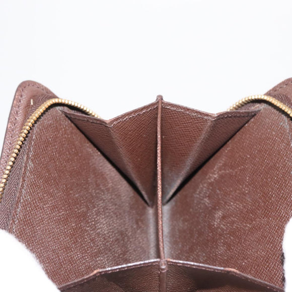 LOUIS VUITTON Damier Ebene Compact Zip Wallet N61668 LV Auth 163998