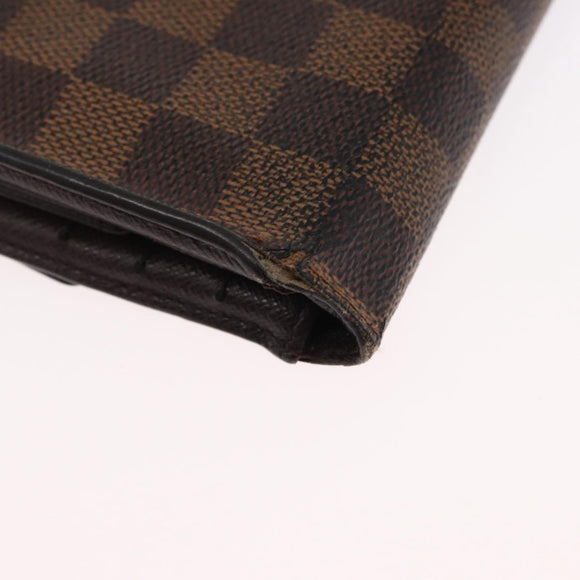 LOUIS VUITTON Damier Ebene Portefeuille International Wallet N61217 Auth 163999