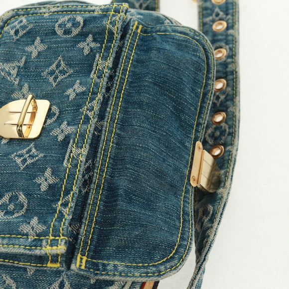 LOUIS VUITTON Monogram Denim Bum Bag Body Bag Blue M95347 LV Auth 164002SAV