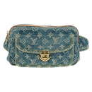 LOUIS VUITTON Monogram Denim Bum Bag Body Bag Blue M95347 LV Auth 164002SAV-13