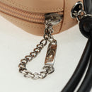 CHANEL Cambon Line Matelasse Bag Lamb Skin Beige Black CC Auth 164004SAM-14