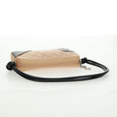 CHANEL Cambon Line Matelasse Bag Lamb Skin Beige Black CC Auth 164004SAM-7
