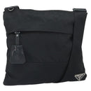 PRADA Shoulder Bag Nylon Black Silver Auth 164007-1