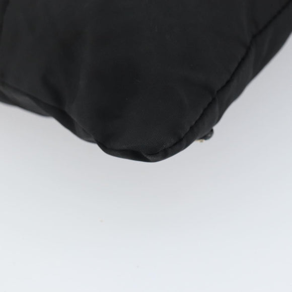 PRADA Shoulder Bag Nylon Black Silver Auth 164007