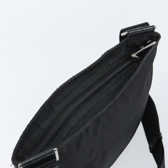PRADA Shoulder Bag Nylon Black Silver Auth 164007