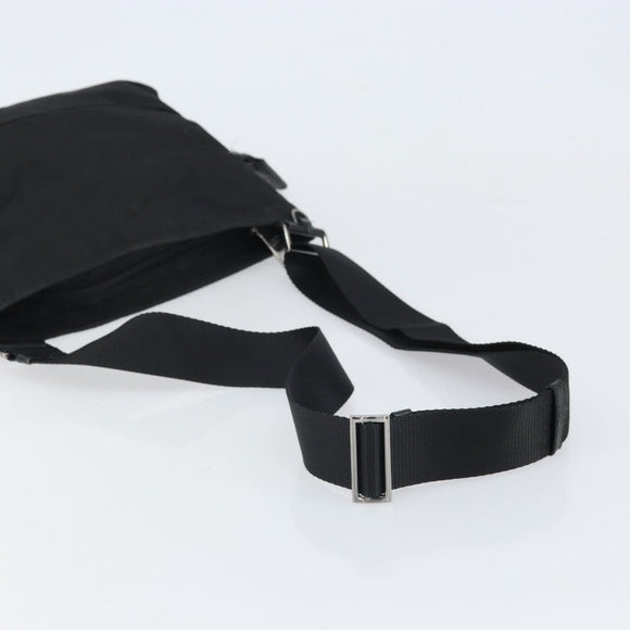 PRADA Shoulder Bag Nylon Black Silver Auth 164007