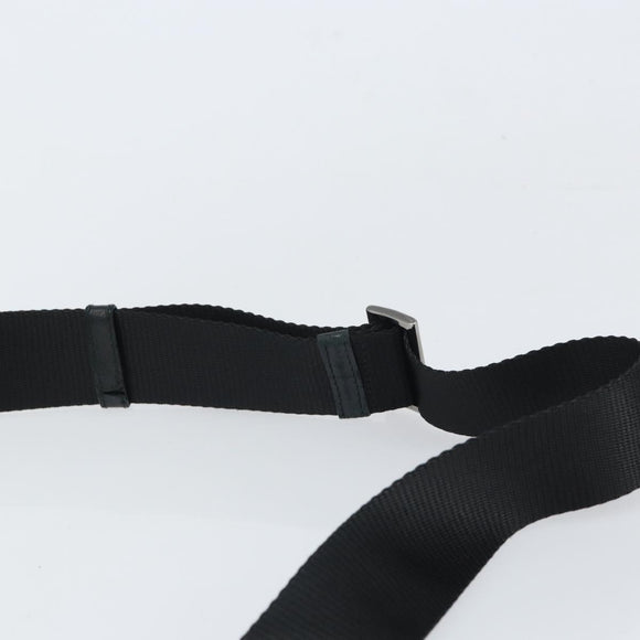PRADA Shoulder Bag Nylon Black Silver Auth 164007