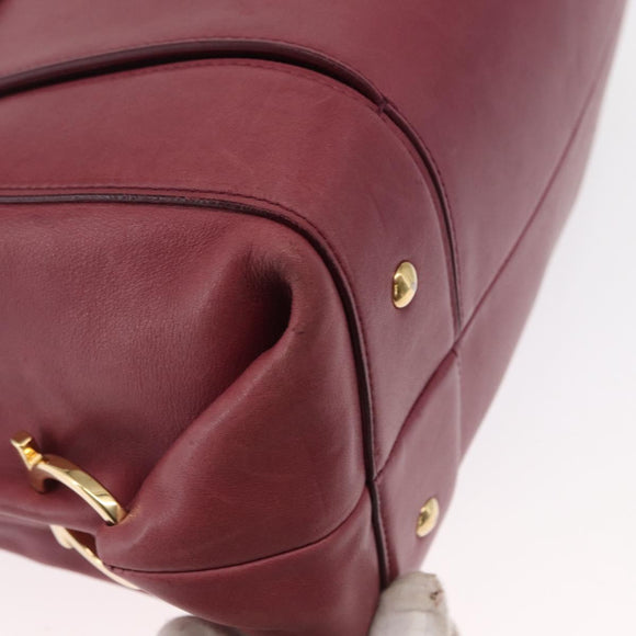 Salvatore Ferragamo Gancini Shoulder Bag Leather Pink Gold Auth 164008