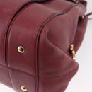 Salvatore Ferragamo Gancini Shoulder Bag Leather Pink Gold Auth 164008-14