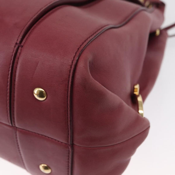 Salvatore Ferragamo Gancini Shoulder Bag Leather Pink Gold Auth 164008