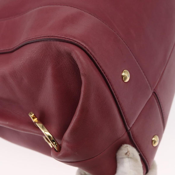 Salvatore Ferragamo Gancini Shoulder Bag Leather Pink Gold Auth 164008