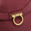 Salvatore Ferragamo Gancini Shoulder Bag Leather Pink Gold Auth 164008-17
