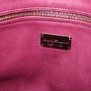 Salvatore Ferragamo Gancini Shoulder Bag Leather Pink Gold Auth 164008-18