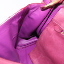 Salvatore Ferragamo Gancini Shoulder Bag Leather Pink Gold Auth 164008-19