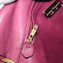 Salvatore Ferragamo Gancini Shoulder Bag Leather Pink Gold Auth 164008-21