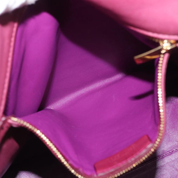 Salvatore Ferragamo Gancini Shoulder Bag Leather Pink Gold Auth 164008
