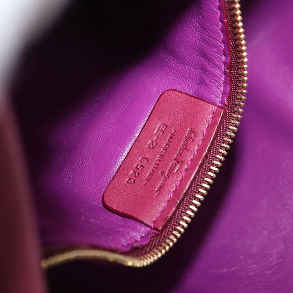 Salvatore Ferragamo Gancini Shoulder Bag Leather Pink Gold Auth 164008
