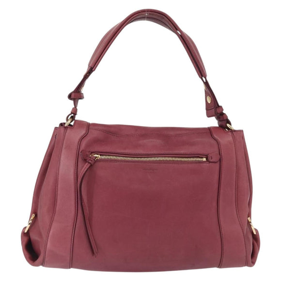 Salvatore Ferragamo Gancini Shoulder Bag Leather Pink Gold Auth 164008