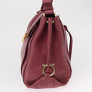 Salvatore Ferragamo Gancini Shoulder Bag Leather Pink Gold Auth 164008-3