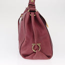 Salvatore Ferragamo Gancini Shoulder Bag Leather Pink Gold Auth 164008-4