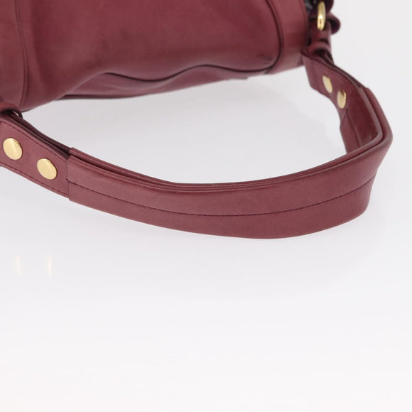 Salvatore Ferragamo Gancini Shoulder Bag Leather Pink Gold Auth 164008
