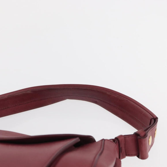 Salvatore Ferragamo Gancini Shoulder Bag Leather Pink Gold Auth 164008