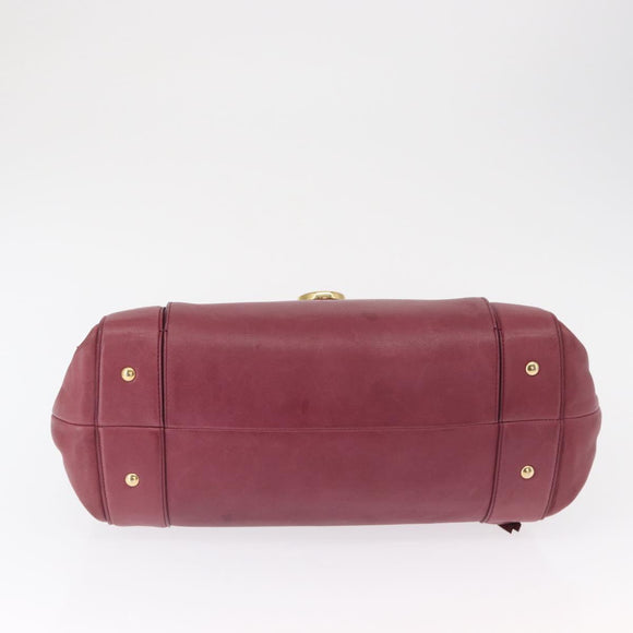 Salvatore Ferragamo Gancini Shoulder Bag Leather Pink Gold Auth 164008