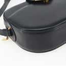 CARTIER Shoulder Bag Leather Navy Gold Auth 164015V-15