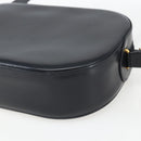 CARTIER Shoulder Bag Leather Navy Gold Auth 164015V-16