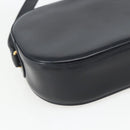 CARTIER Shoulder Bag Leather Navy Gold Auth 164015V-17