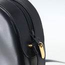 CARTIER Shoulder Bag Leather Navy Gold Auth 164015V-9