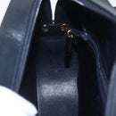 CARTIER Shoulder Bag Leather Navy Gold Auth 164015V-21