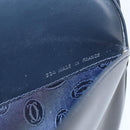 CARTIER Shoulder Bag Leather Navy Gold Auth 164015V-11