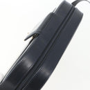 CARTIER Shoulder Bag Leather Navy Gold Auth 164015V-6