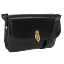 CELINE Shoulder Bag Leather Black Gold Auth 164016-1