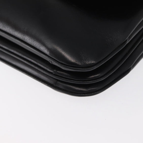 CELINE Shoulder Bag Leather Black Gold Auth 164016