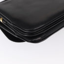 CELINE Shoulder Bag Leather Black Gold Auth 164016-12
