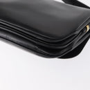 CELINE Shoulder Bag Leather Black Gold Auth 164016-13