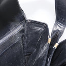 CELINE Shoulder Bag Leather Black Gold Auth 164016-22