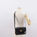 CELINE Shoulder Bag Leather Black Gold Auth 164016-28