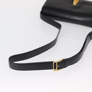 CELINE Shoulder Bag Leather Black Gold Auth 164016-7