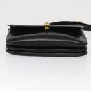 CELINE Shoulder Bag Leather Black Gold Auth 164016-9