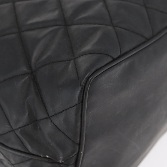 CHANEL Chain Shoulder Bag Patent leather Black Gold CC Auth 164017