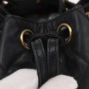 CHANEL Chain Shoulder Bag Patent leather Black Gold CC Auth 164017-15