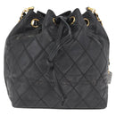 CHANEL Chain Shoulder Bag Patent leather Black Gold CC Auth 164017-2