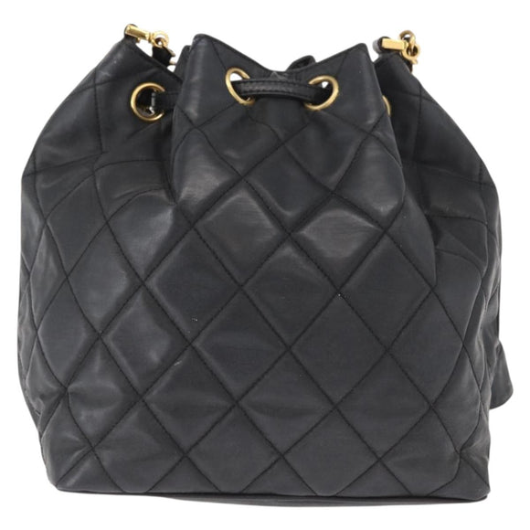 CHANEL Chain Shoulder Bag Patent leather Black Gold CC Auth 164017