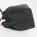CHANEL Chain Shoulder Bag Patent leather Black Gold CC Auth 164017-5
