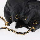CHANEL Chain Shoulder Bag Patent leather Black Gold CC Auth 164017-6