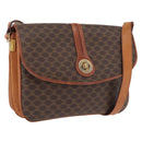 CELINE Macadam Canvas Shoulder Bag PVC Leather Brown Gold Auth 164018-1