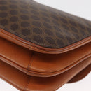 CELINE Macadam Canvas Shoulder Bag PVC Leather Brown Gold Auth 164018-17